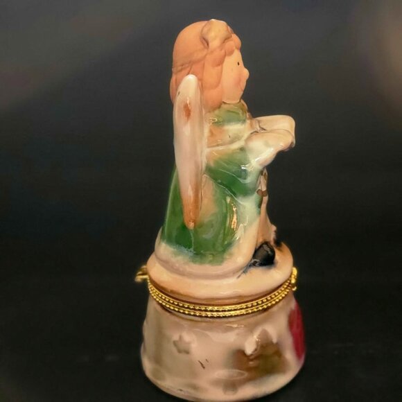 Vintage Greenbrier International Porcelain Christmas Singing Angel Trinket Box - Picture 2 of 8